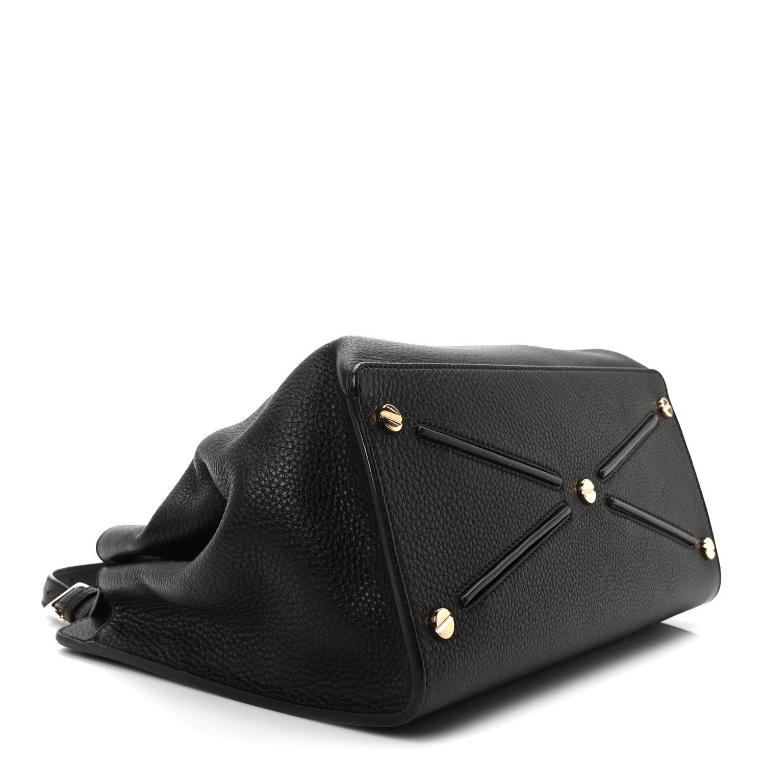 Valentino Garavani Pebbled Calfskin Large JoyLock Satchel Black 4 of 9