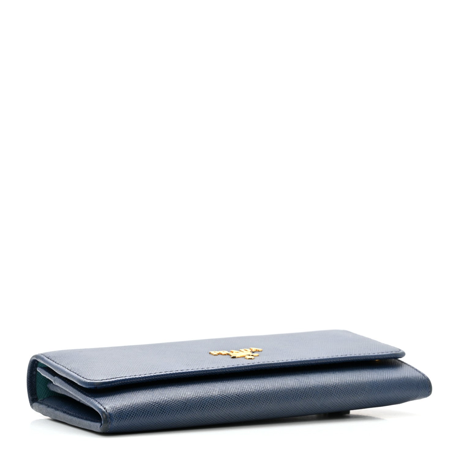 Prada Saffiano Metal Continental Flap Wallet Bluette Cobalto Turchese 4 of 14