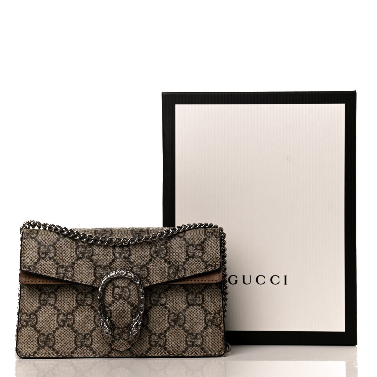Gucci GG Supreme Monogram Super Mini Dionysus Shoulder Bag Taupe 12 of 12