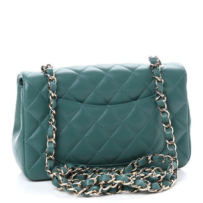 Chanel Lambskin Quilted Mini Rectangular Flap Green 2 of 8