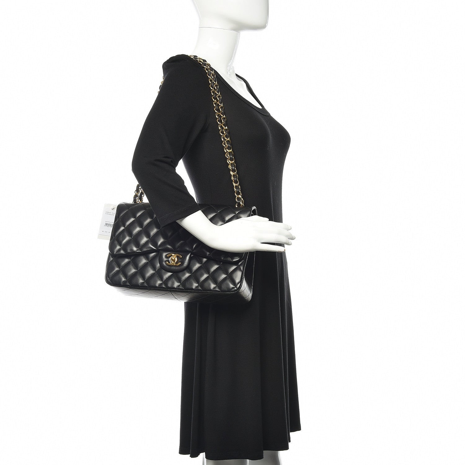 Chanel Lambskin Quilted Jumbo Double Flap Black 2 of 10