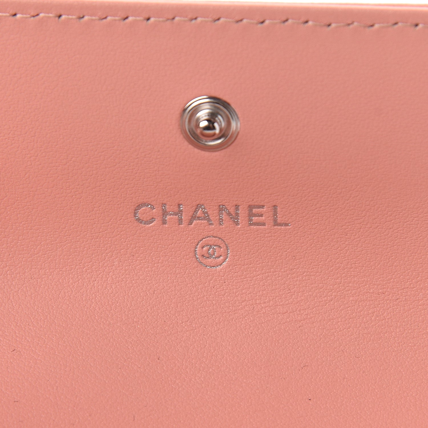 Chanel Goatskin Camellia Embossed Card Holder Wallet Light Pink 6 of 13