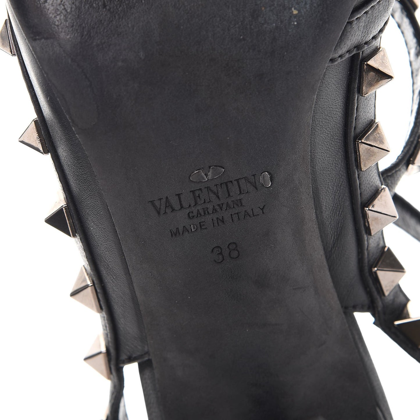 Nappa Rockstud Ankle Strap Pumps 38 Black