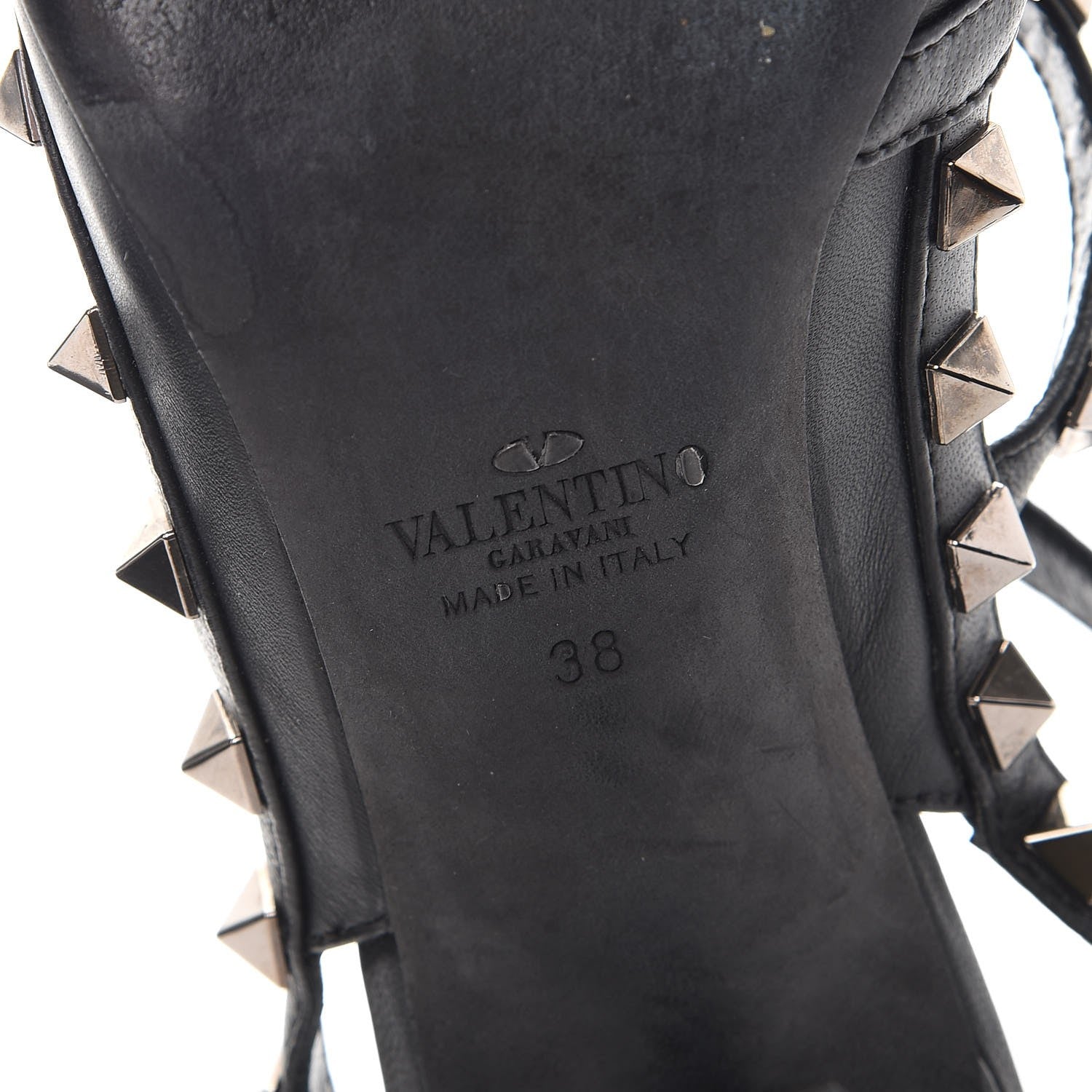 Valentino Garavani Nappa Rockstud Ankle Strap Pumps 38 Black 8 of 20