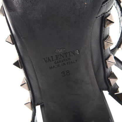 Valentino Garavani Nappa Rockstud Ankle Strap Pumps 38 Black 8 of 20