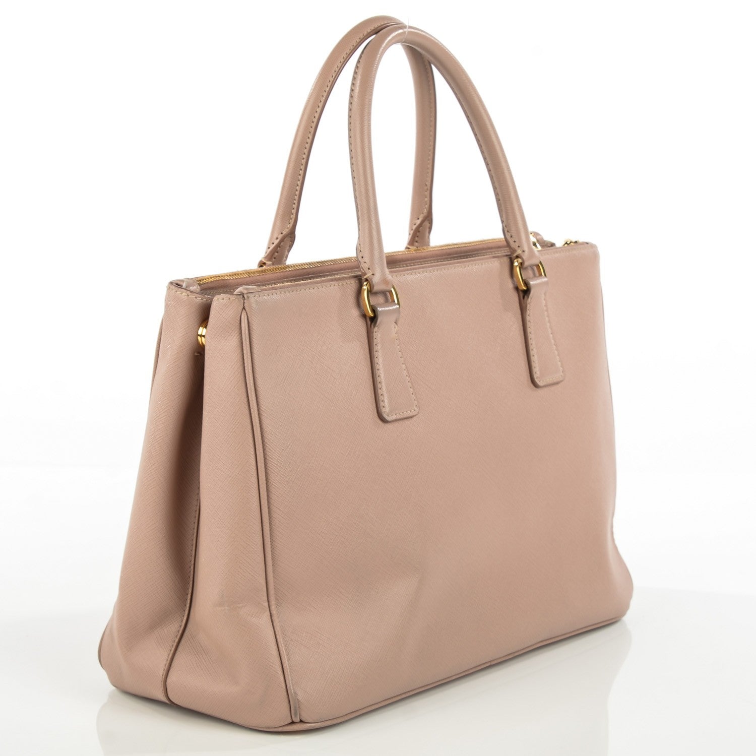 Prada Saffiano Lux Medium Double Zip Tote Cammeo 4 of 10