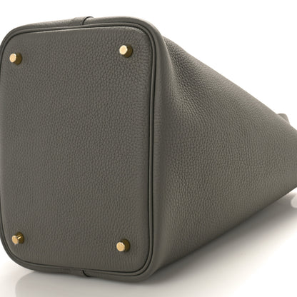 Hermes Taurillon Clemence Picotin Lock 22 MM Gris Meyer 9 of 10