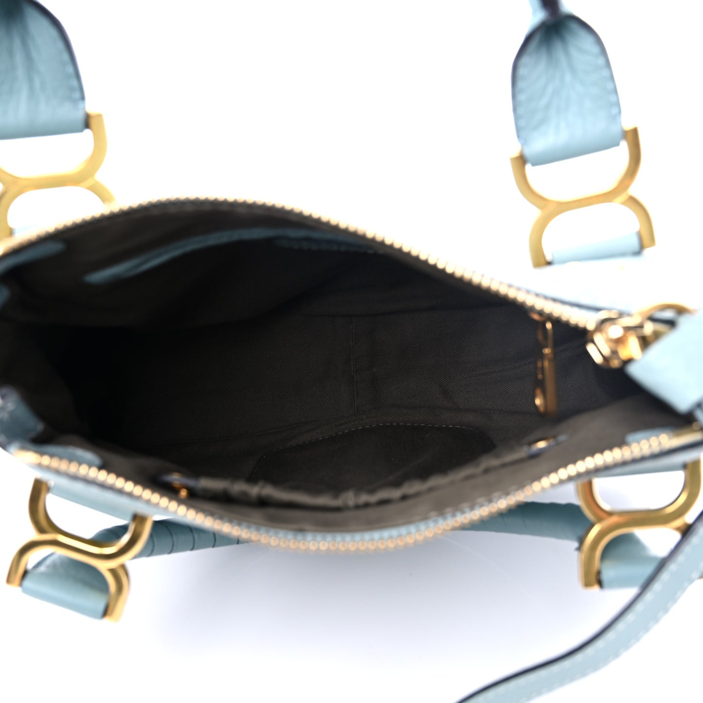 Calfskin Small Marcie Satchel Faded Blue