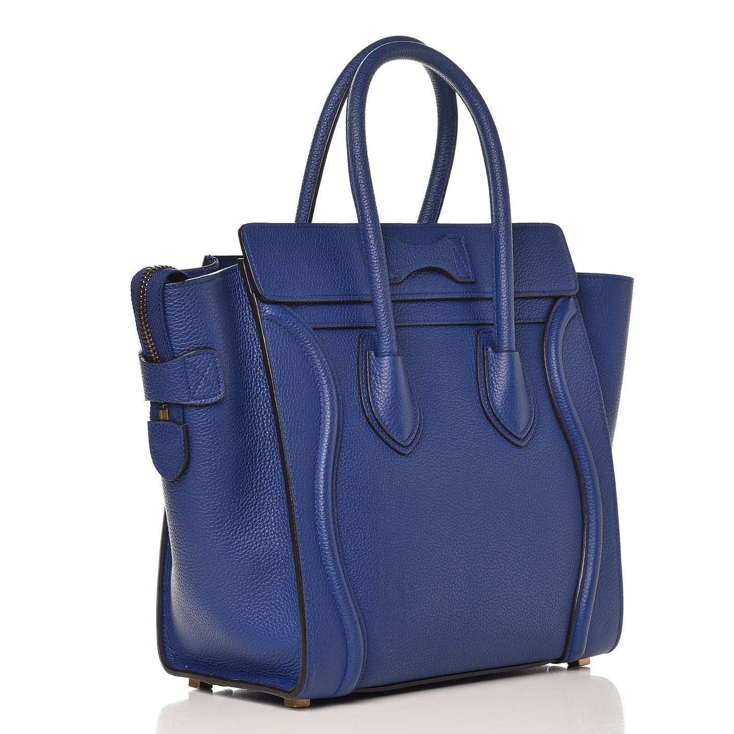 Drummed Calfskin Micro Luggage Indigo