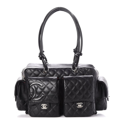 Chanel Calfskin Quilted Large Cambon Multipocket Reporter Black 1 of 7