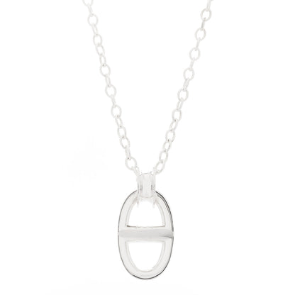 Hermes Sterling Silver TGM Reponse Pendant Necklace 1 of 7