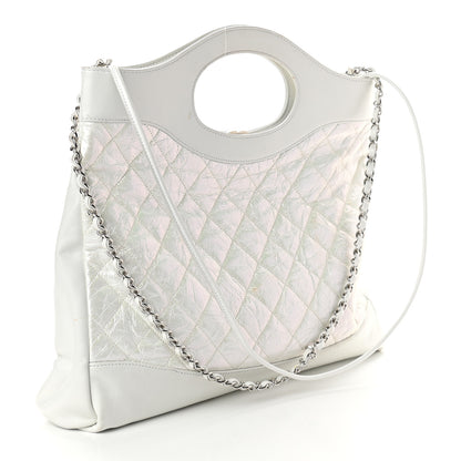 Chanel Crumpled Calfskin Quilted Large 31 Shopping Bag White 2 of 12