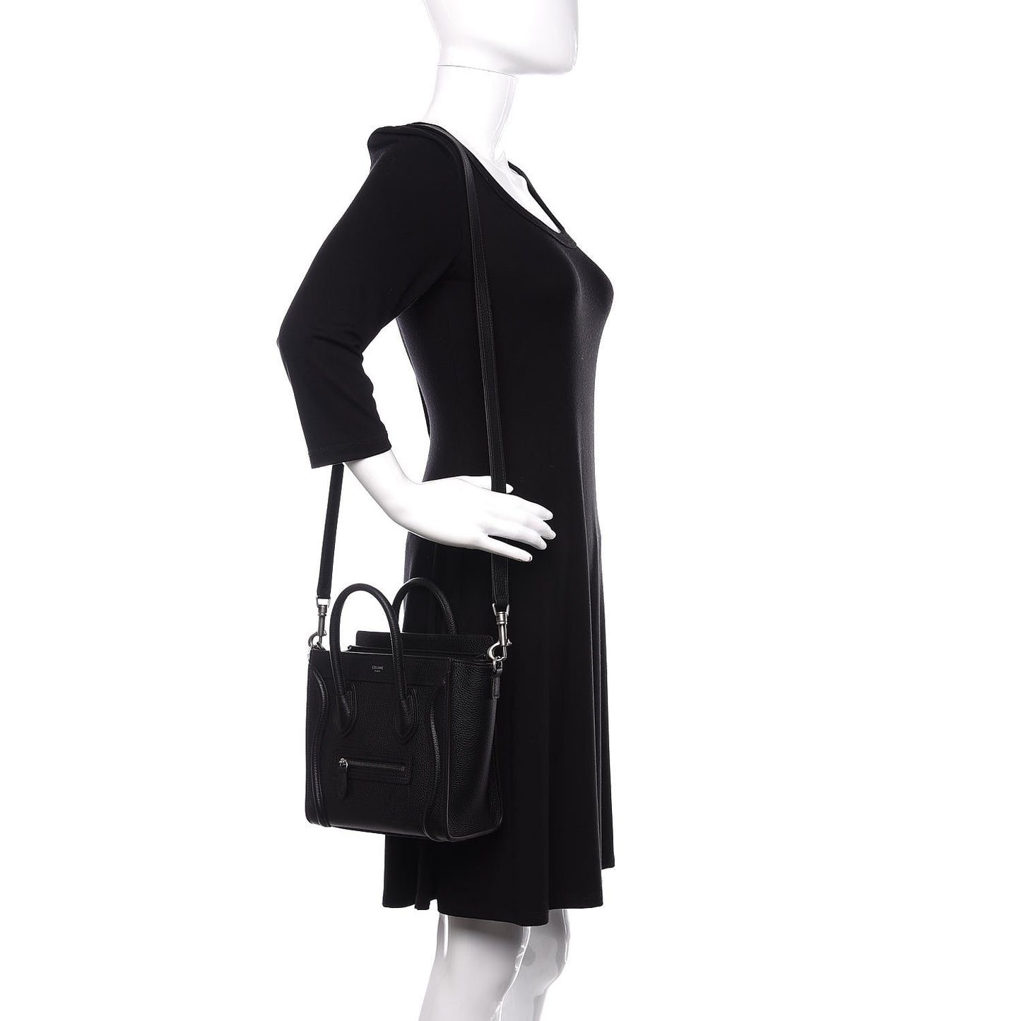 Drummed Calfskin Nano Luggage Black