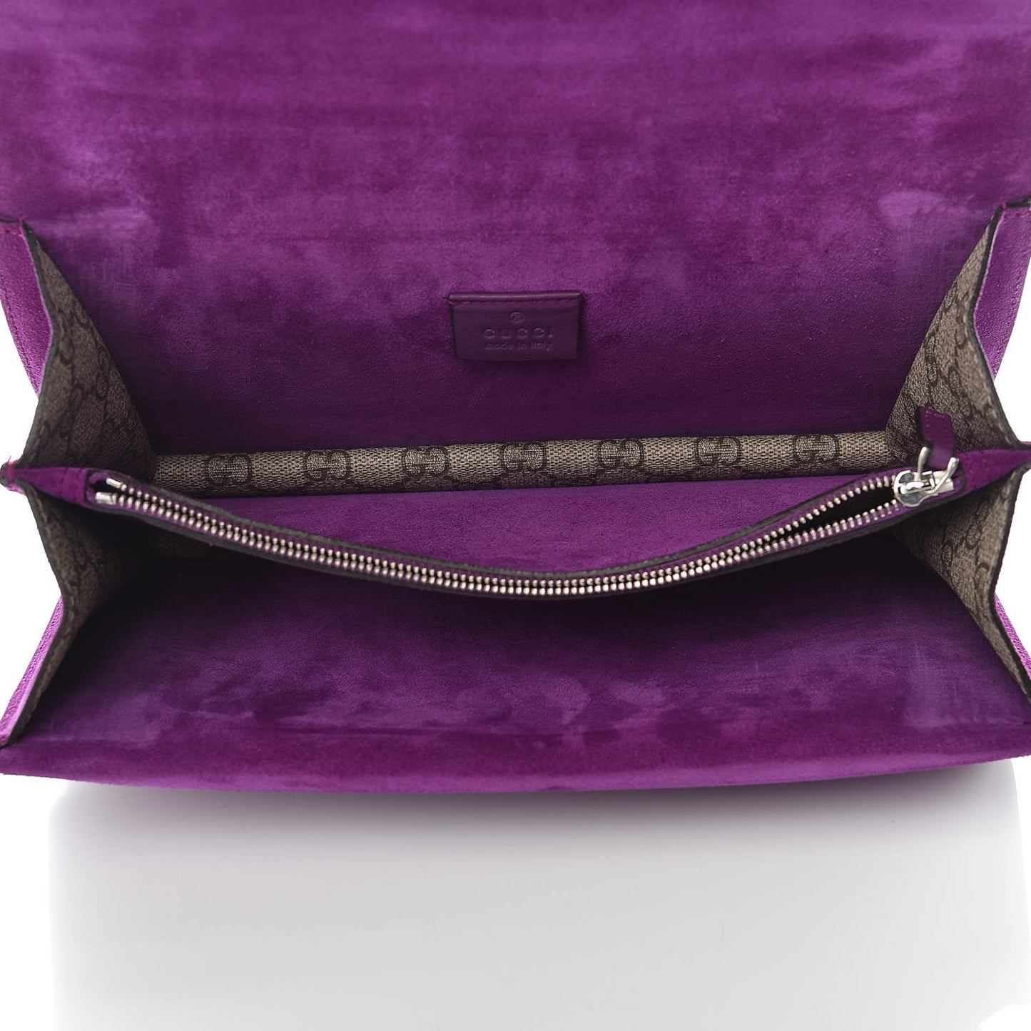 GG Supreme Monogram Suede Small Dionysus Shoulder Bag Purple
