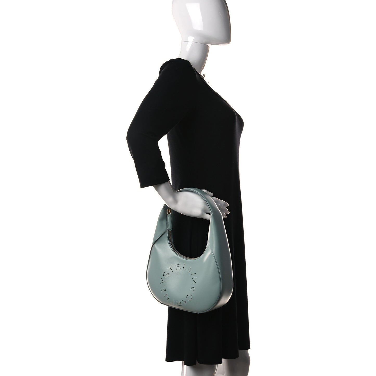 Eco Alter Nappa Perforated Logo Small Hobo Mist