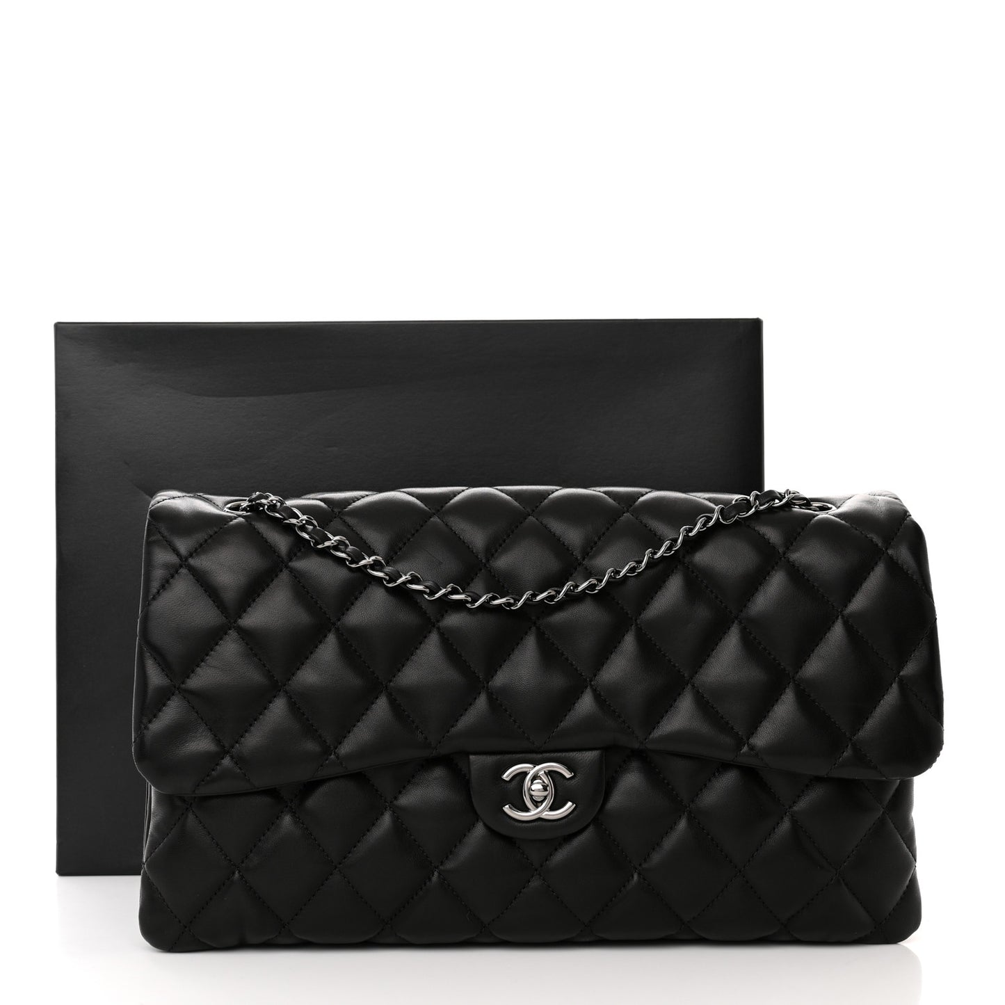 Lambskin Quilted Maxi Chanel 3 Flap Black