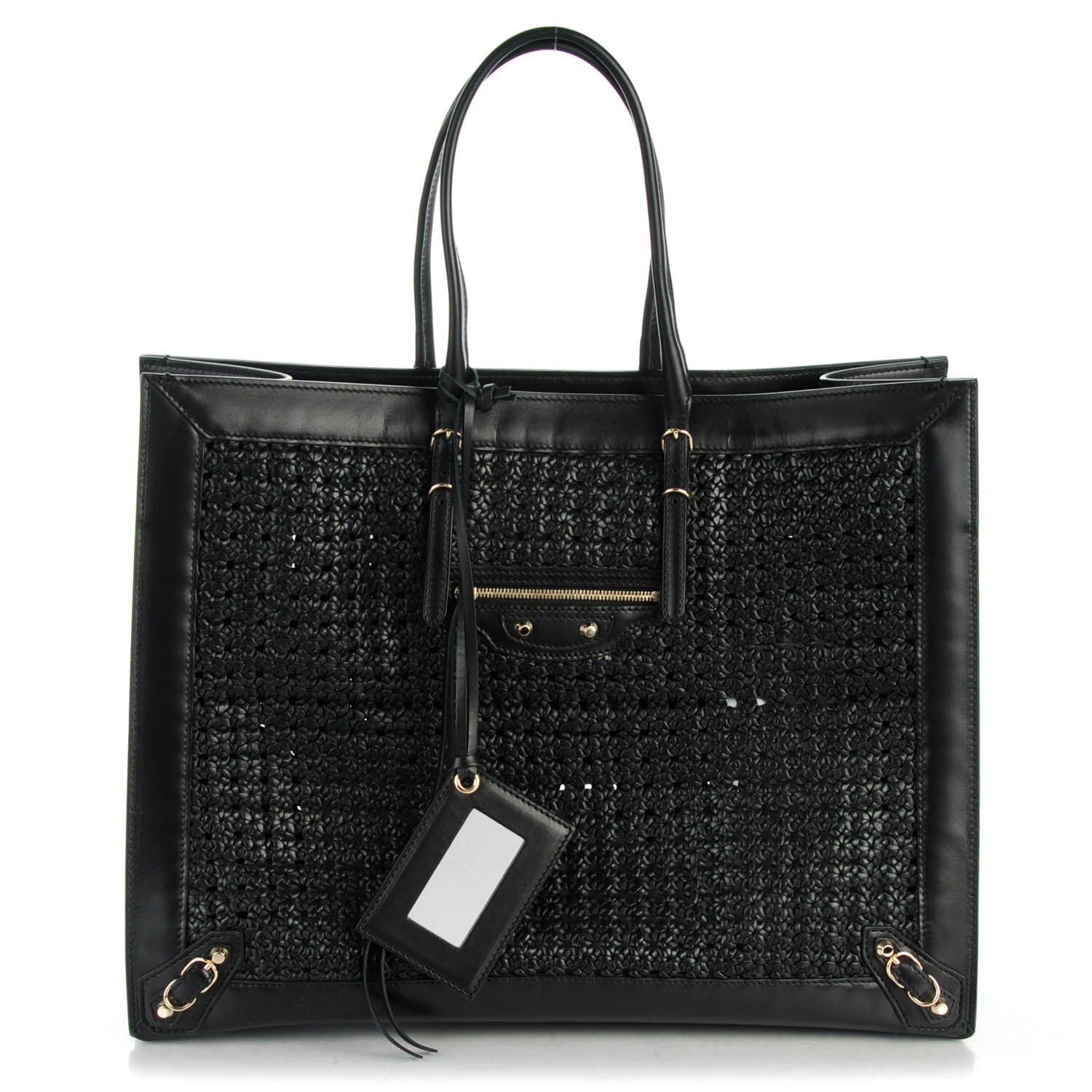 Balenciaga Veau Papier Woven A4 Tote Black 1 of 7