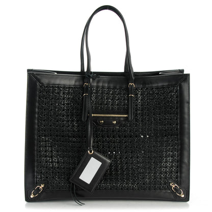 Balenciaga Veau Papier Woven A4 Tote Black 1 of 7
