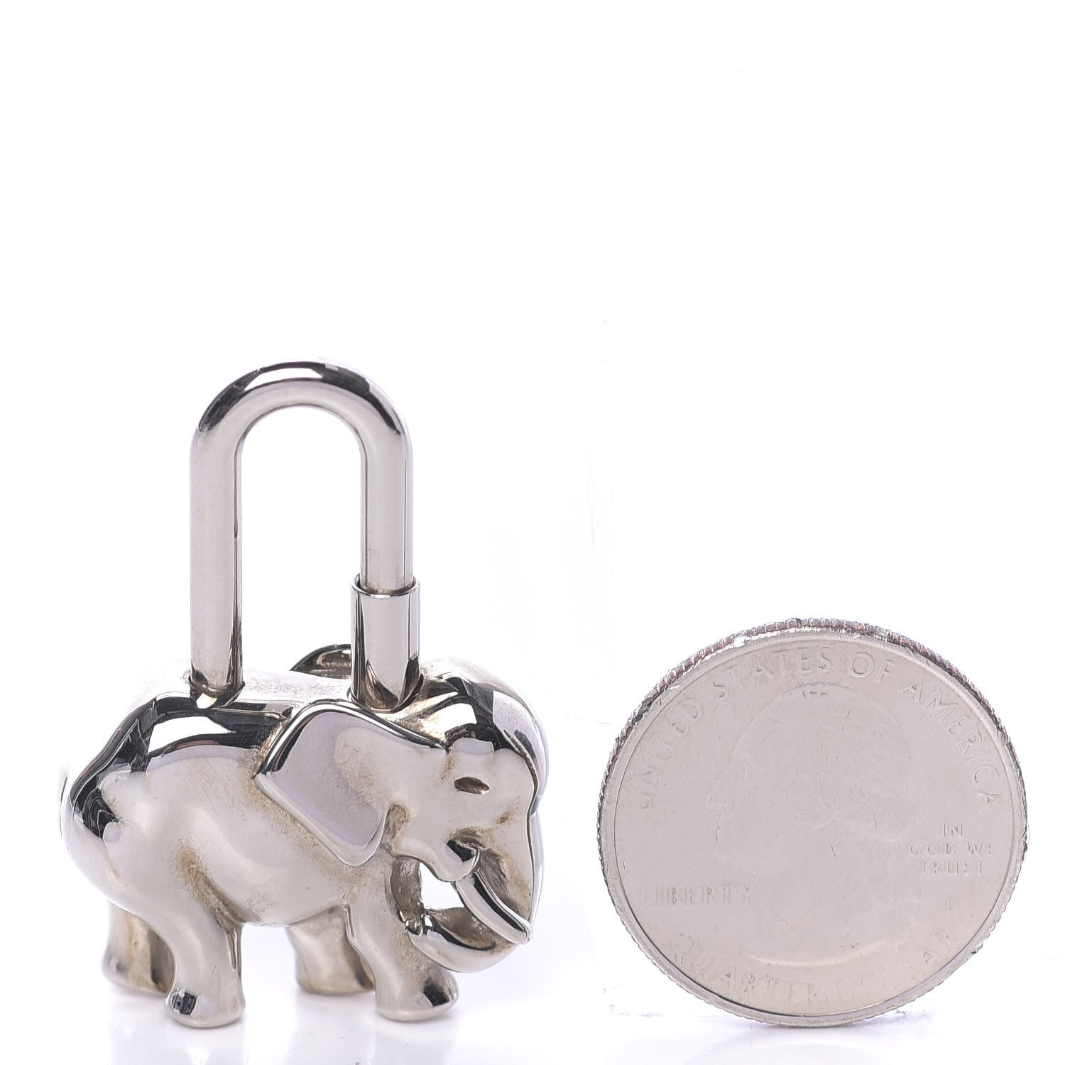 Hermes Palladium Elephant Cadena Lock 2 of 4