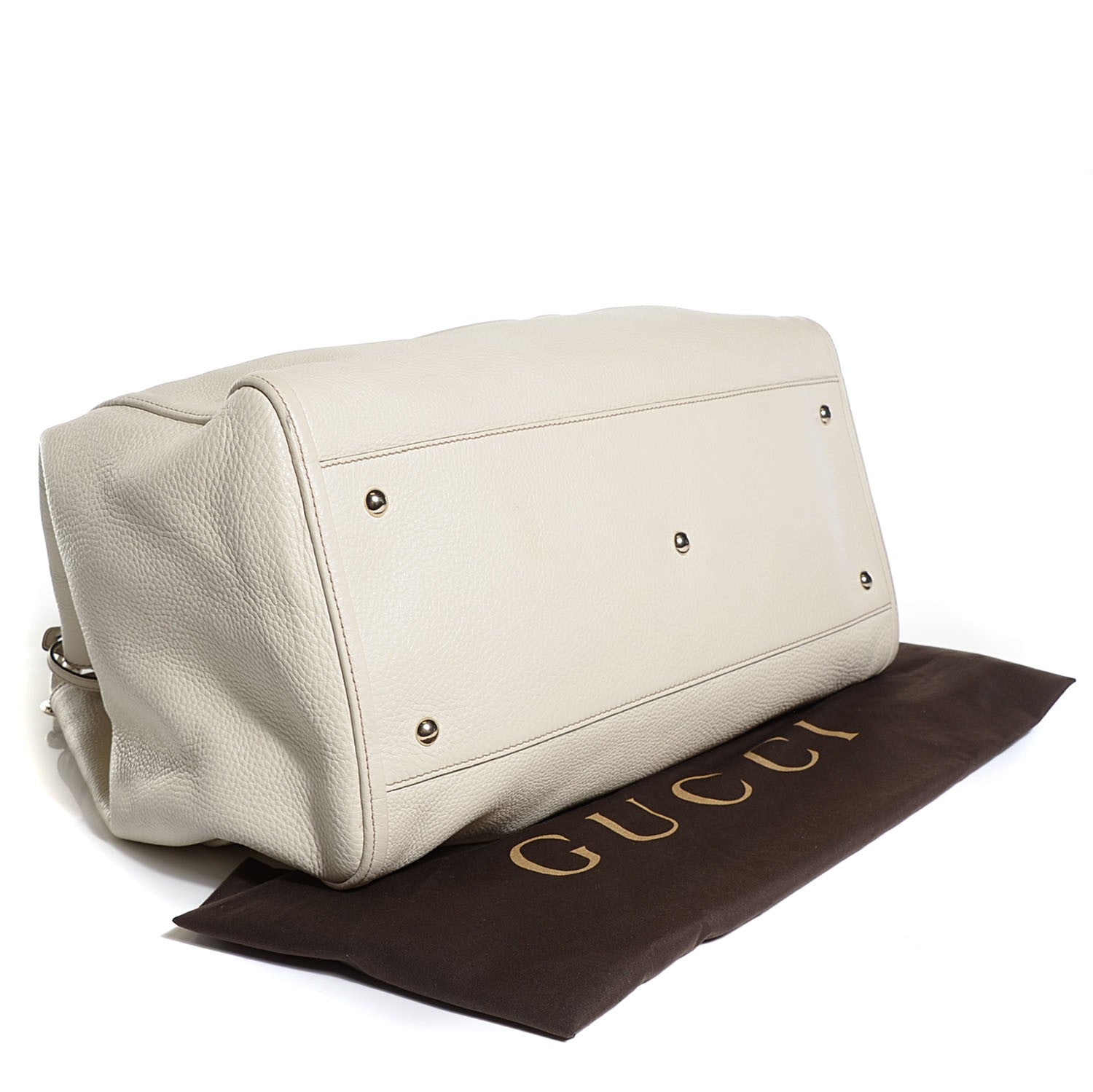 Gucci Pebbled Calfskin Large Soho Shoulder Bag Off White 4 of 7