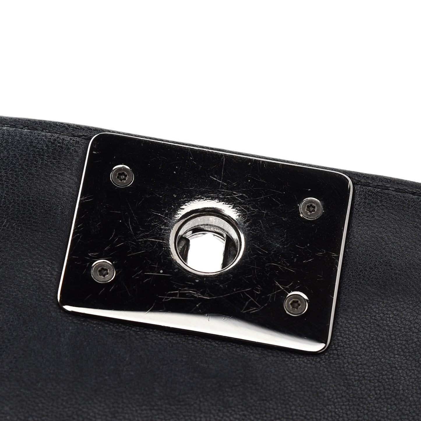 Patent Calfskin Quilted Small Boy Flap Black