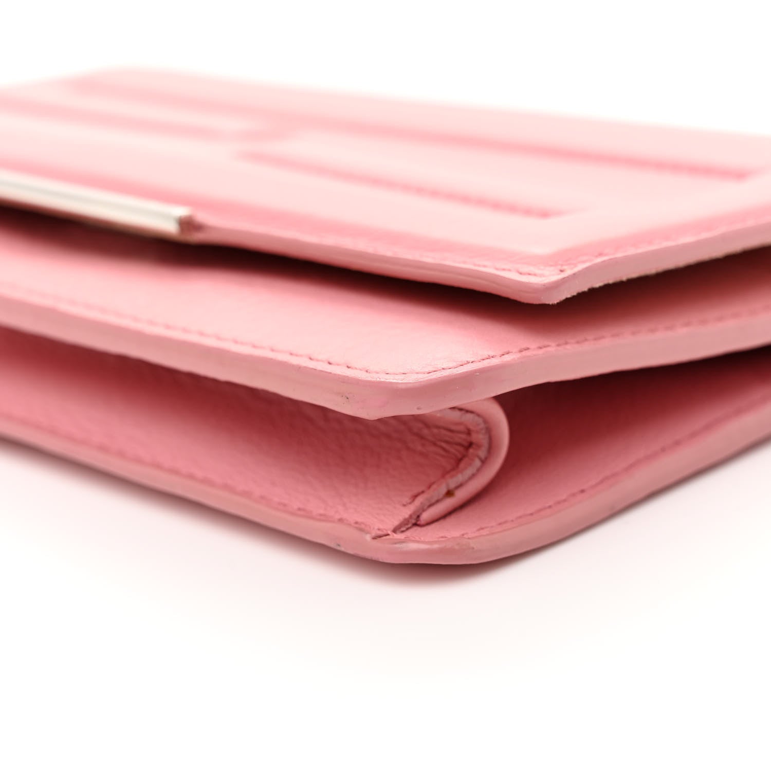 Fendi Vitello Flamingo Tube Wallet on Chain Pink 10 of 16