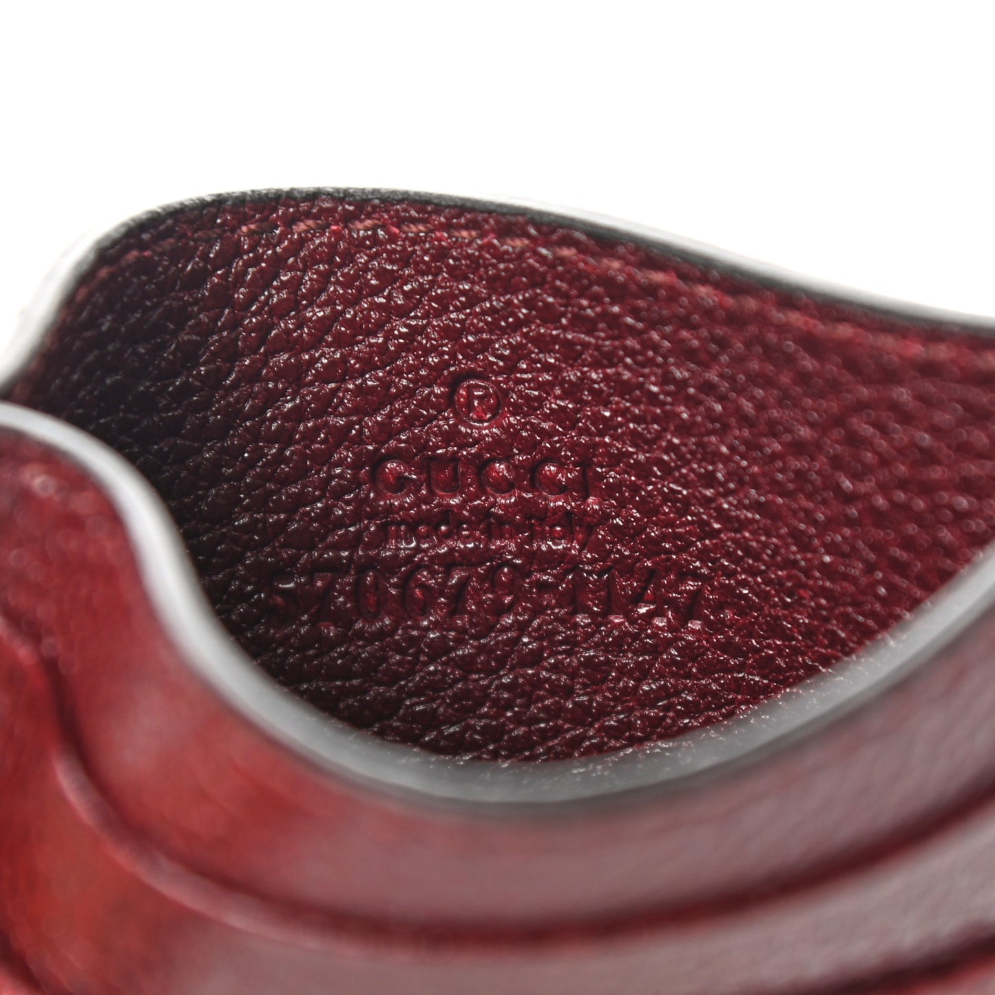 Grainy Calfskin Zumi Card Holder Vintage Bordeaux