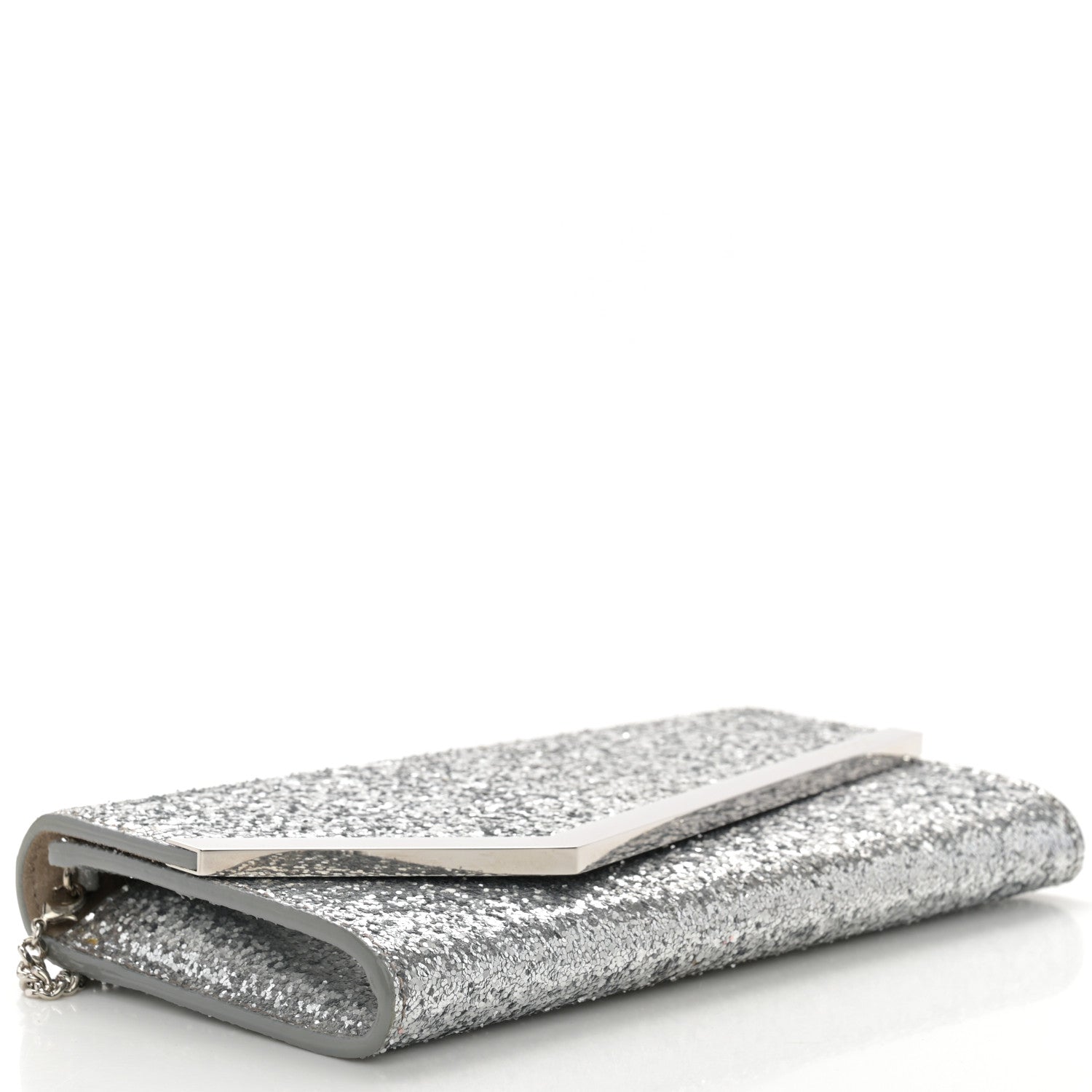 Jimmy Choo Glitter Emmie Clutch Silver 4 of 14