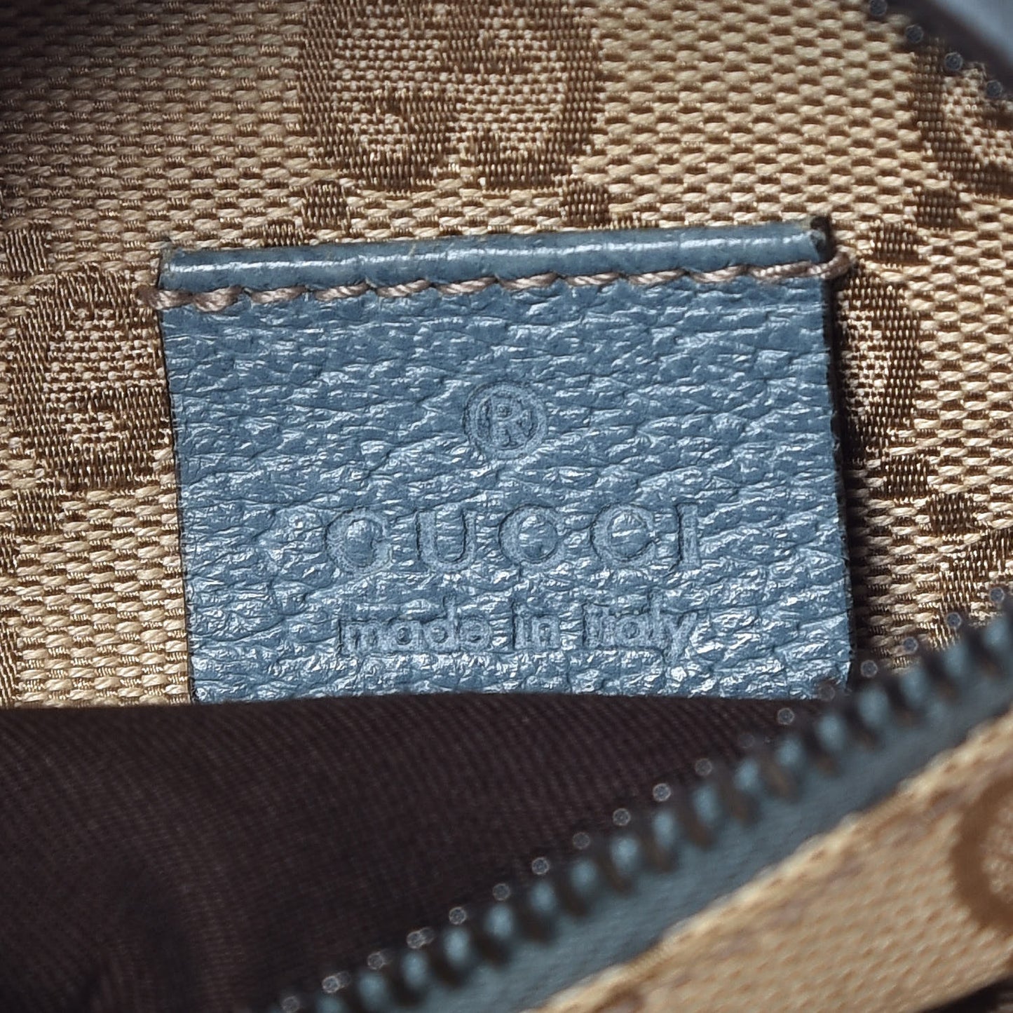 GG Monogram Web Double Pocket Belt Bag Blue