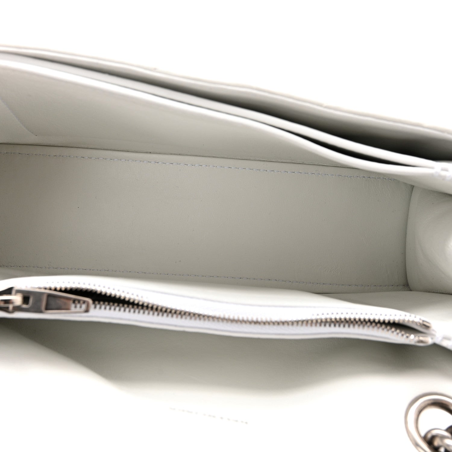 Balenciaga Crushed Calfskin Quilted Small Crush Chain Bag Optic White 5 of 10