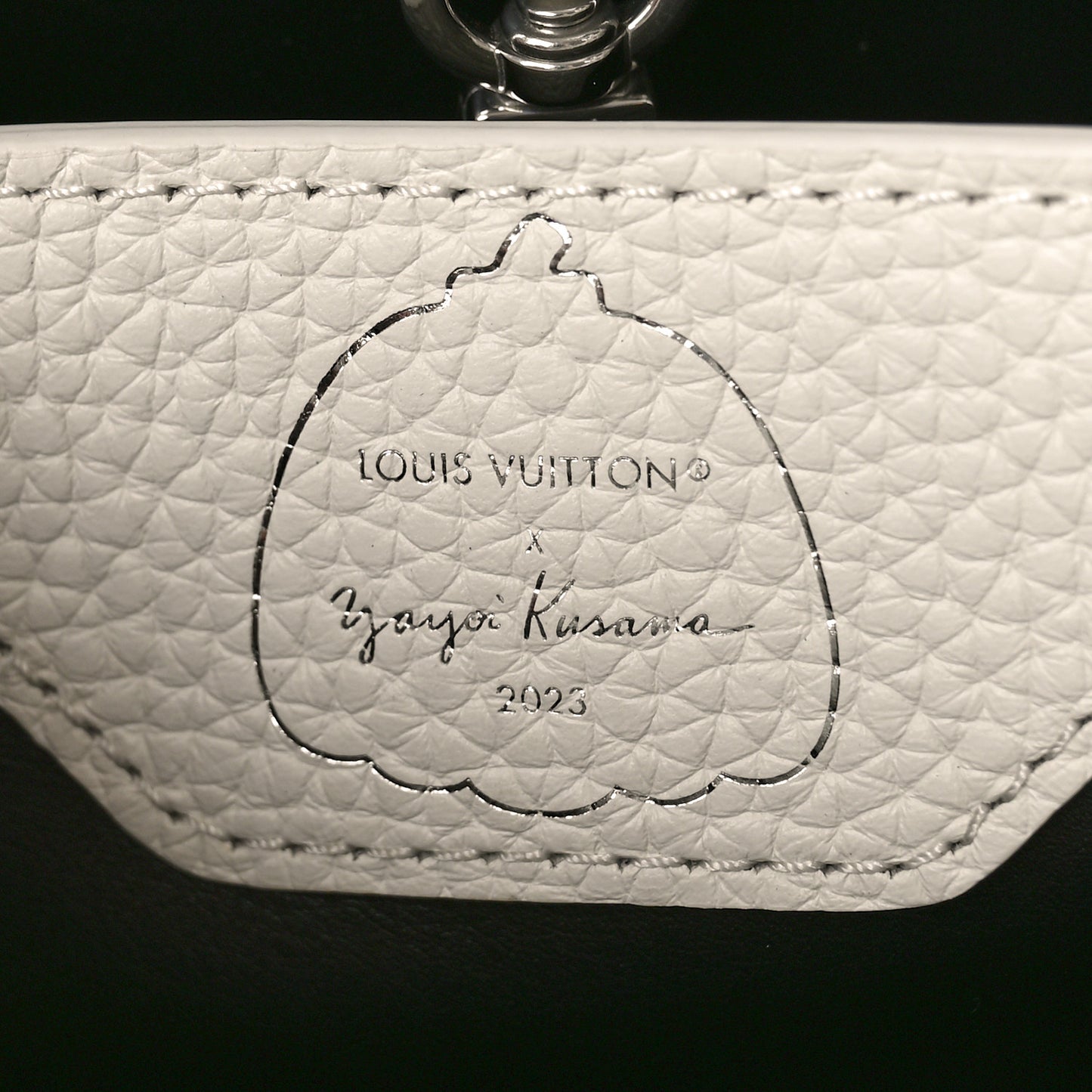 LV X YK Taurillon Psychedelic Capucines MM Black White