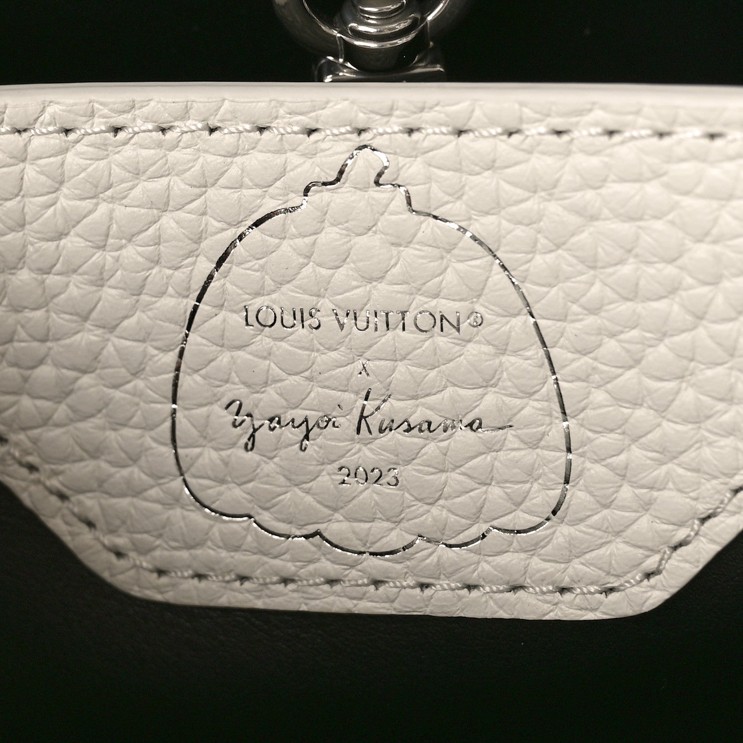 Louis Vuitton LV X YK Taurillon Psychedelic Capucines MM Black White 6 of 11