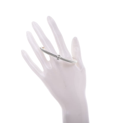 David Yurman Sterling Silver Diamond 5mm Cable Renaissance Station Bracelet 2 of 4