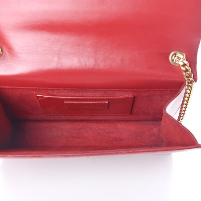 Saint Laurent Smooth Calfskin Medium Classic Monogram Kate Tassel Satchel New Red 5 of 11
