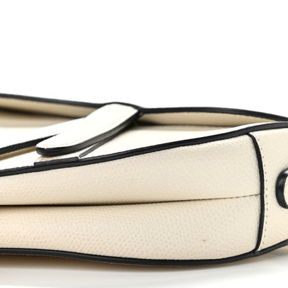 Christian Dior Grained Calfskin Mini Saddle Bag White 6 of 9