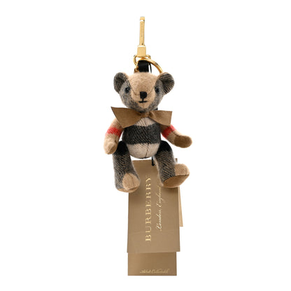 Burberry Cashmere Vintage Check Thomas Bear Bag Charm Camel 1 of 5