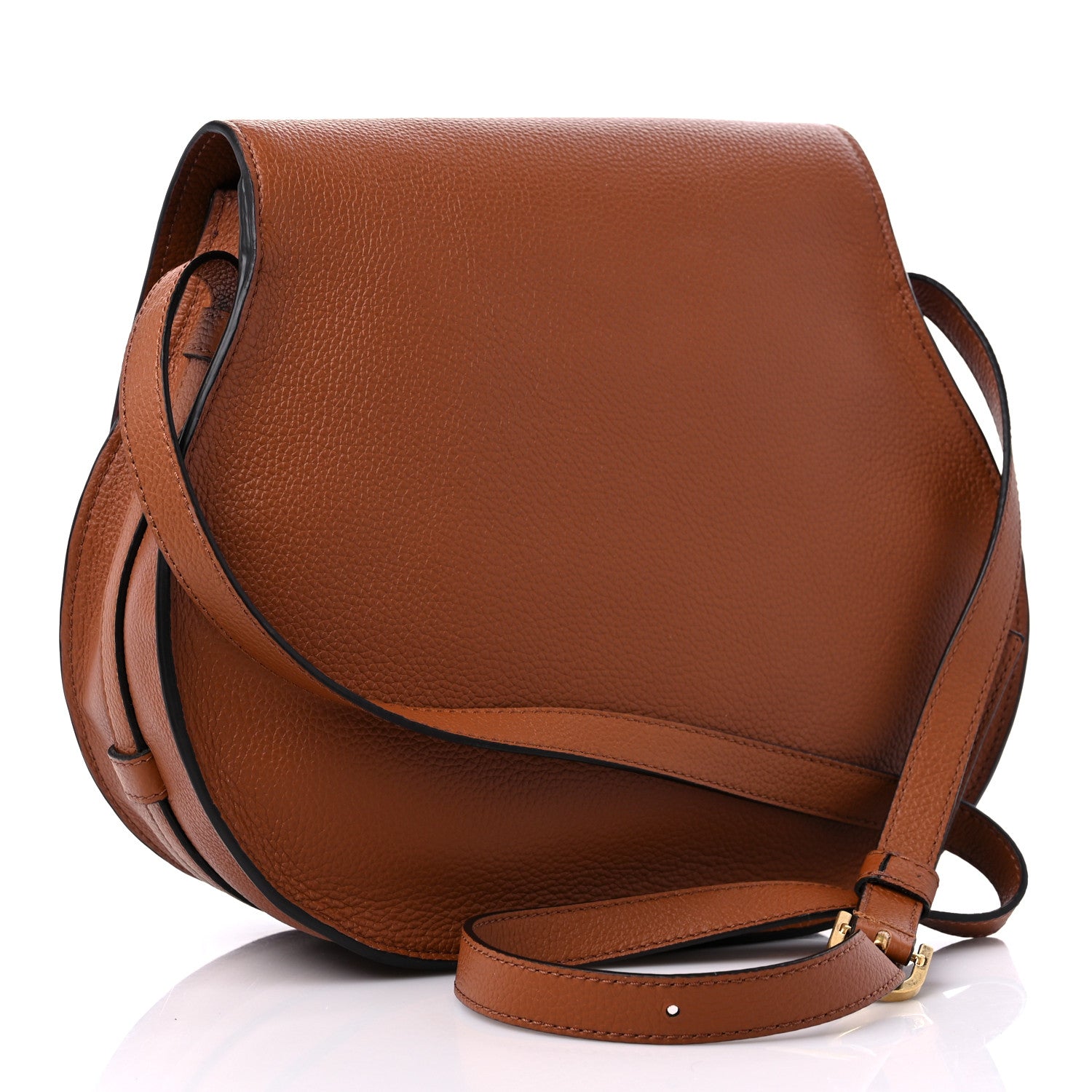 Chloe Calfskin Medium Marcie Round Crossbody Bag Tan 3 of 8
