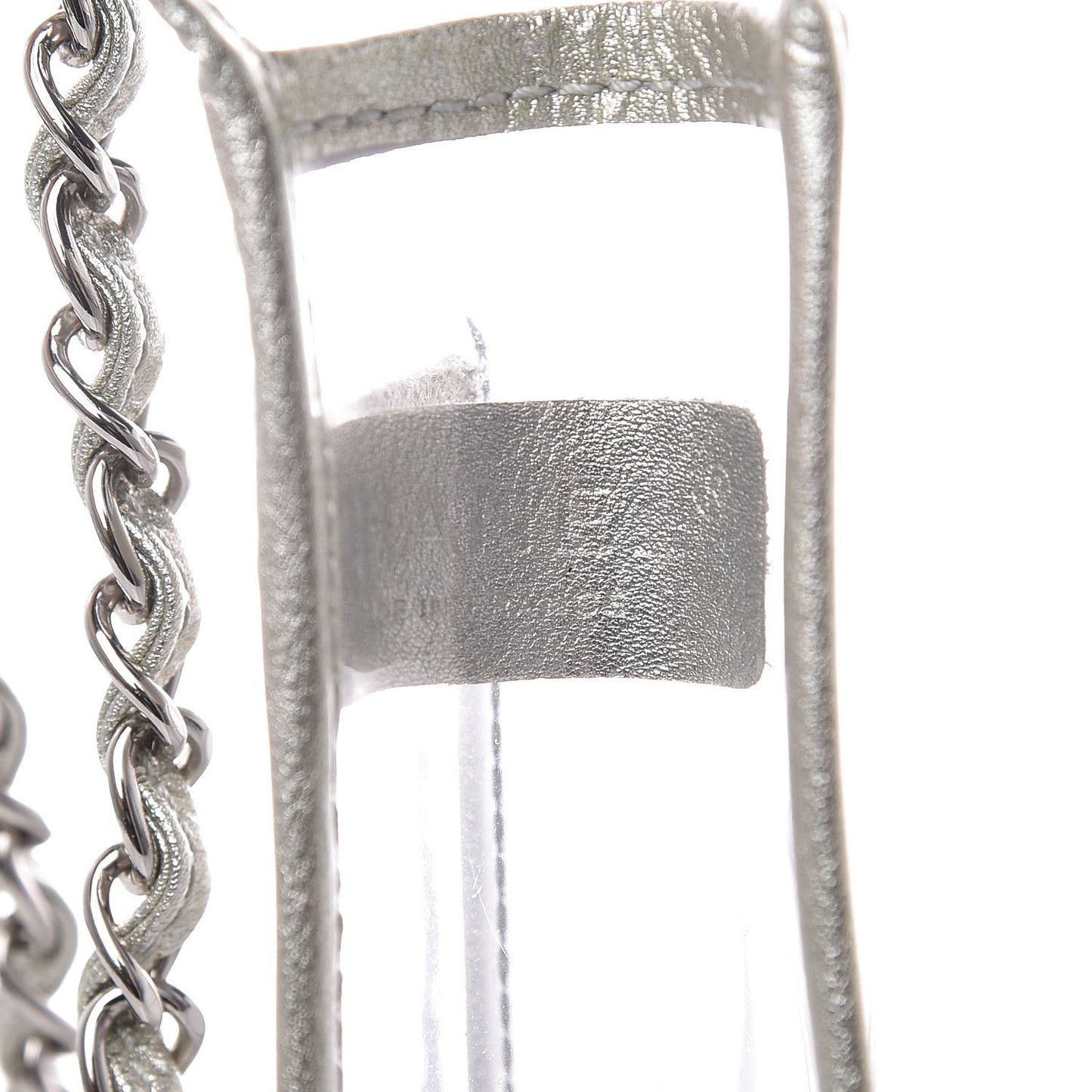 Vinyl Lambskin Large Naked Flap Silver