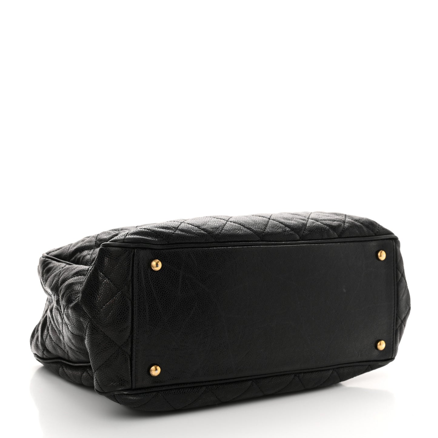 Glazed Caviar Quilted Small Shiva Tote Black