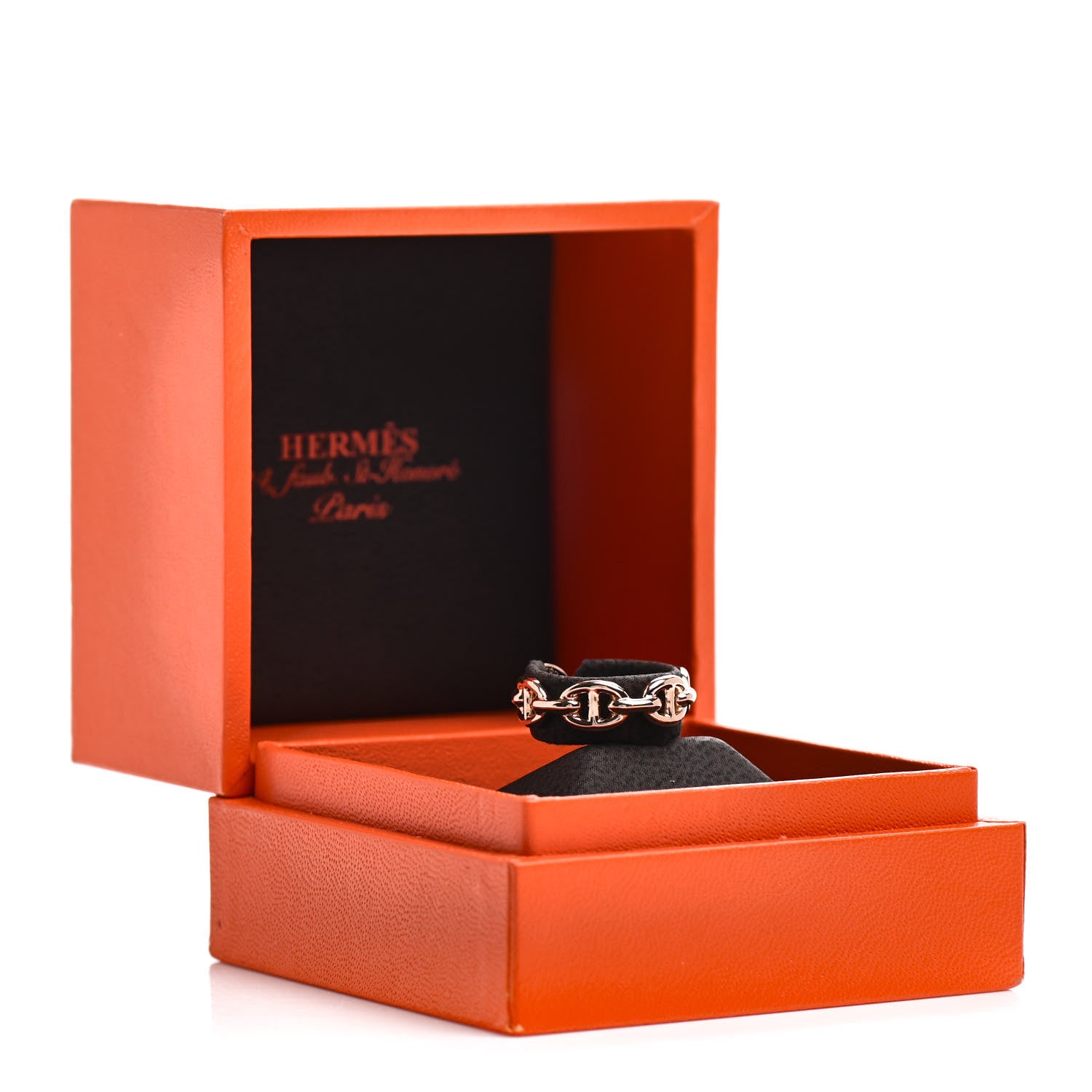 Hermes 18K Rose Gold PM Chaine D'Ancre Enchainee Ring 52 6 5 of 5