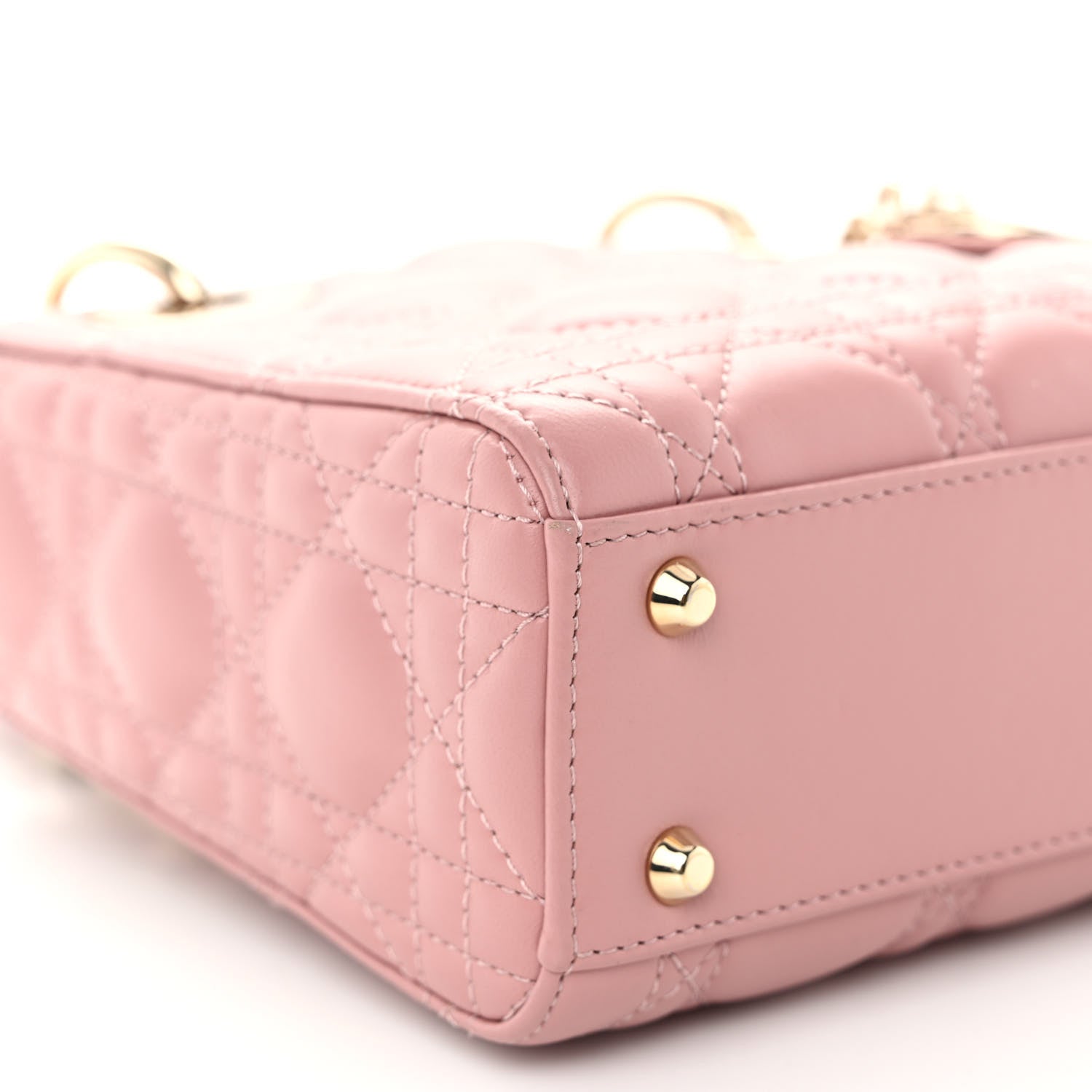 Christian Dior Lambskin Cannage Mini Lady Dior Rose De Vents 8 of 9