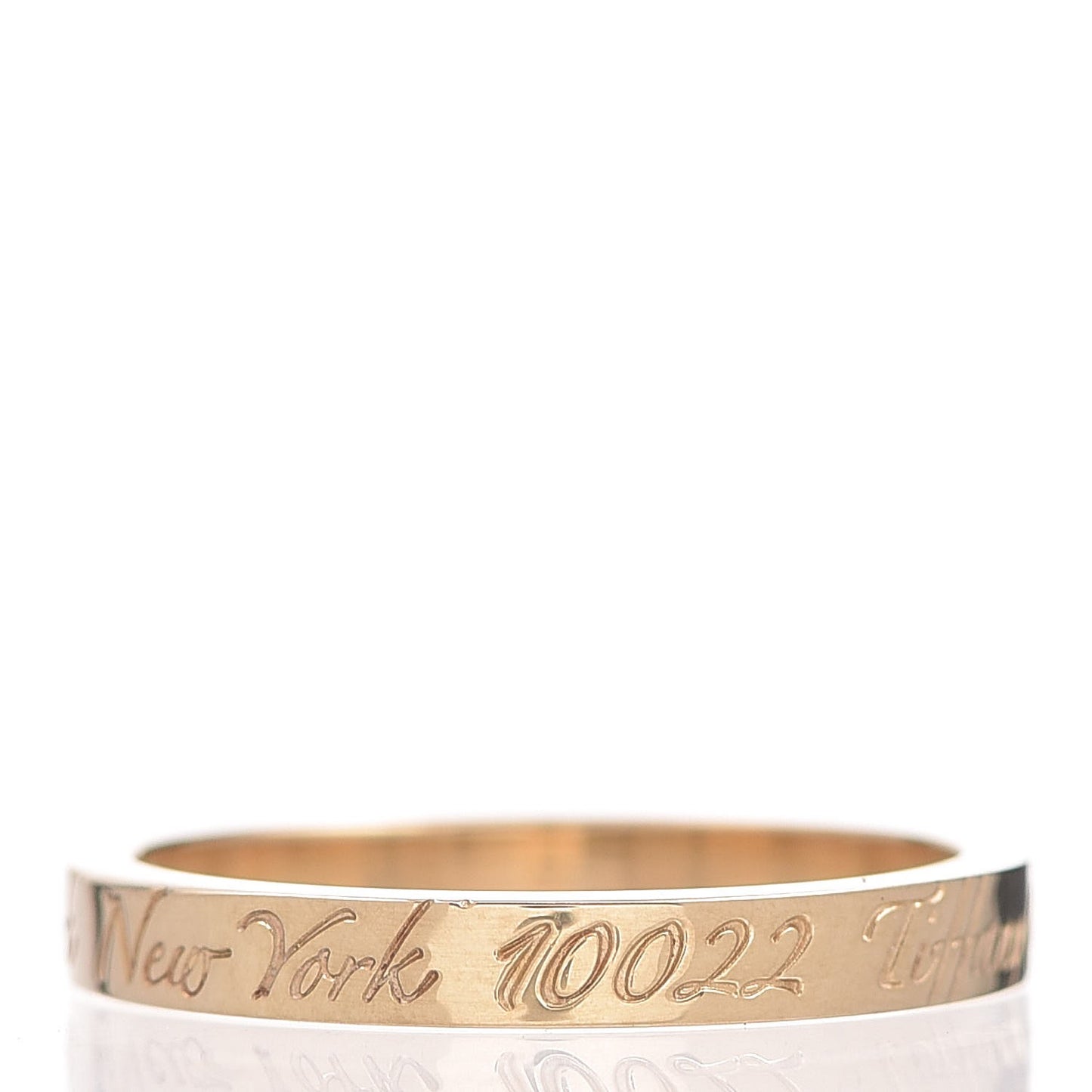 18K Yellow Gold Notes Fifth Avenue New York Ring 54 7