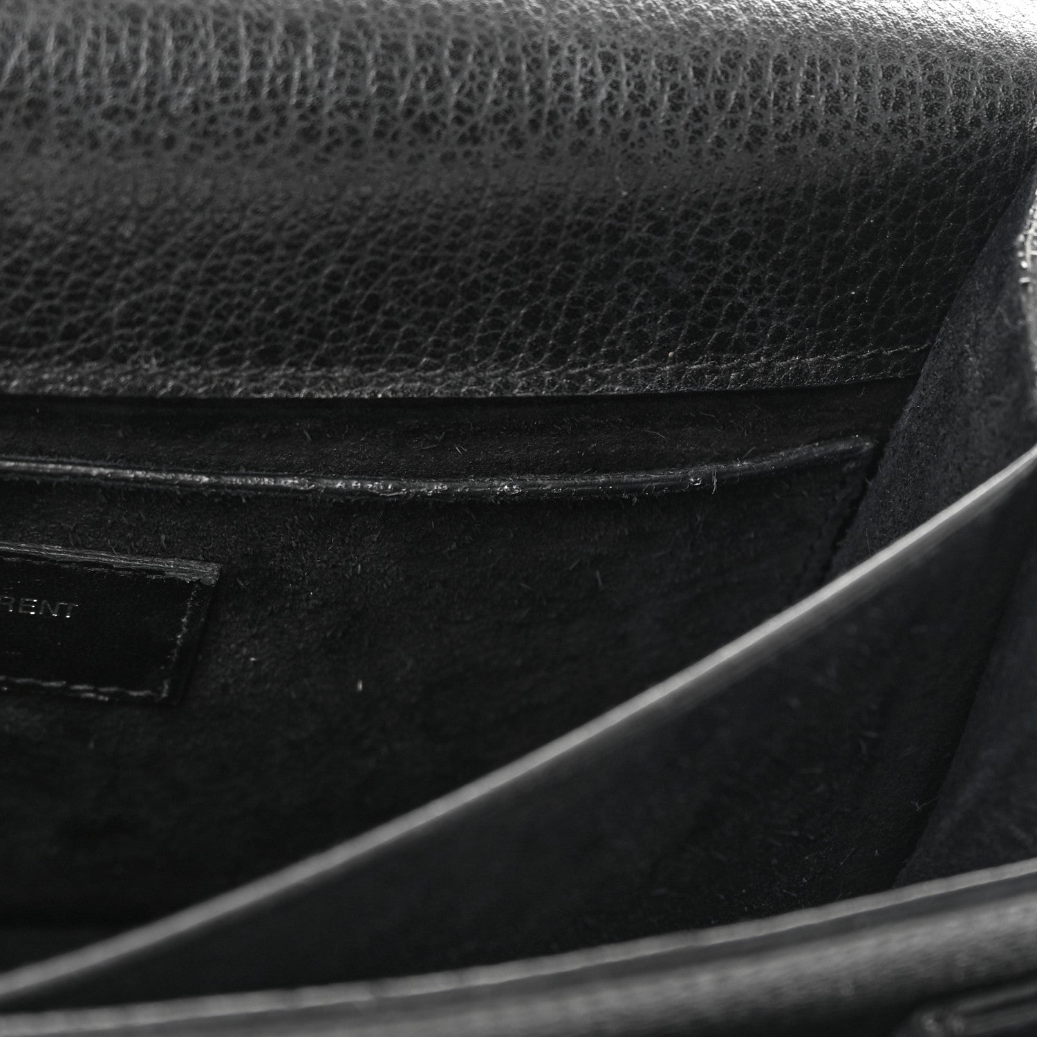 Saint Laurent Grained Calfskin Medium Monogram Sunset Satchel Black 13 of 21