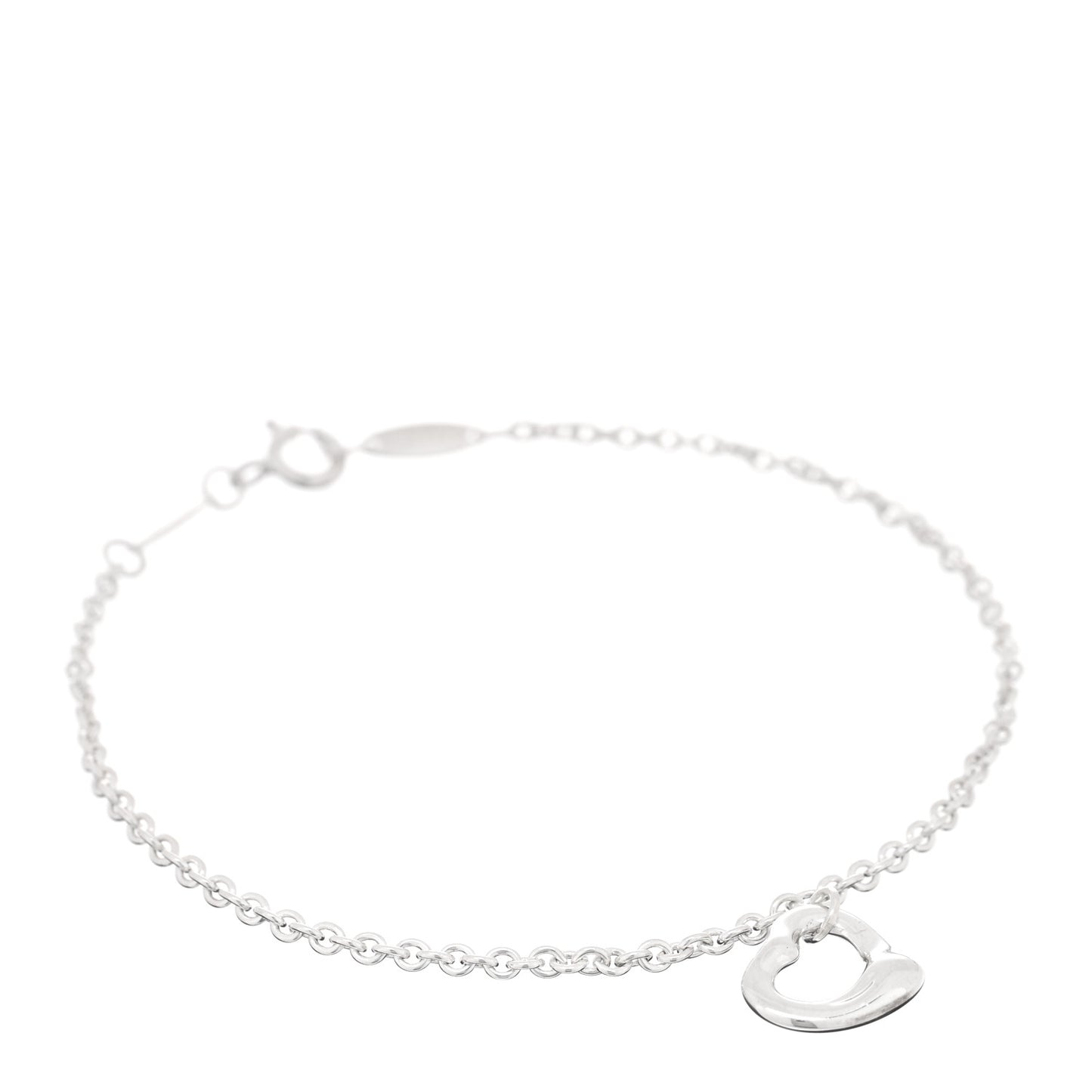 Sterling Silver Elsa Peretti Open Heart Charm Bracelet