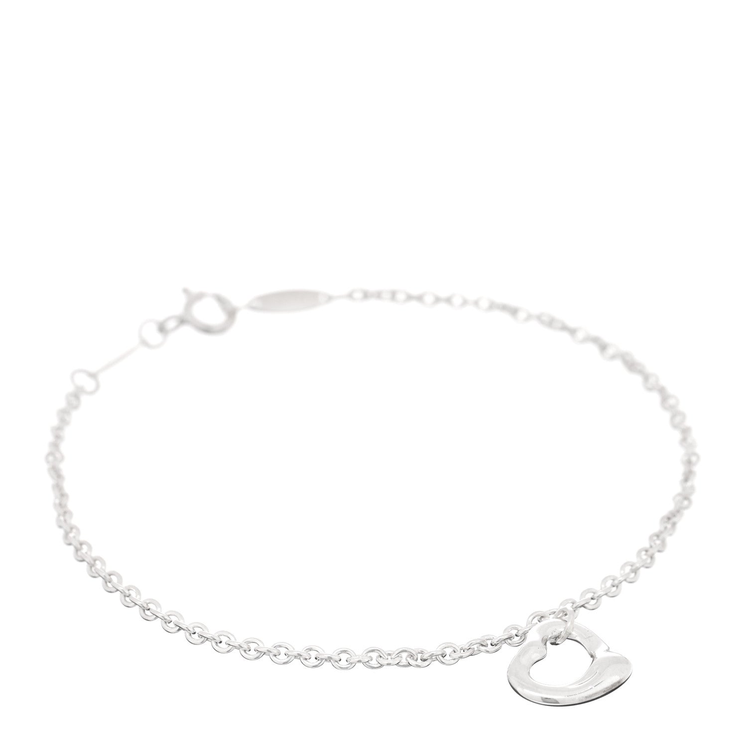 Tiffany Sterling Silver Elsa Peretti Open Heart Charm Bracelet 1 of 4