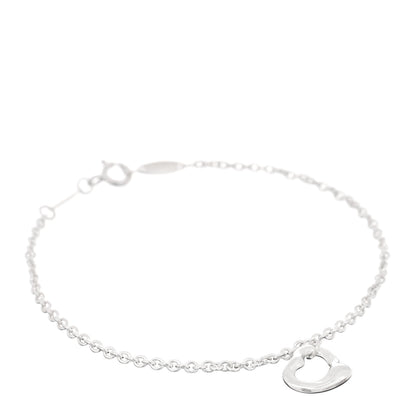 Tiffany Sterling Silver Elsa Peretti Open Heart Charm Bracelet 1 of 4