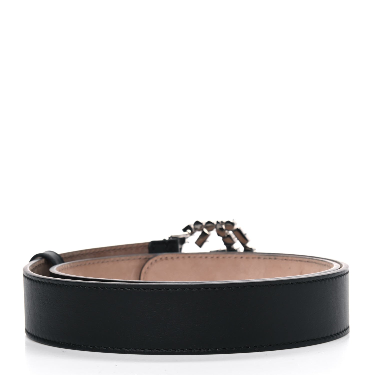 Gucci Calfskin Crystal Interlocking G Belt 80 32 Black 2 of 5