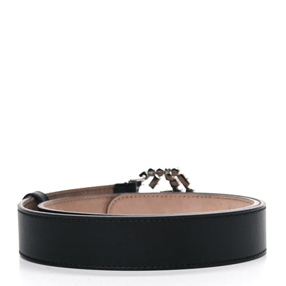 Gucci Calfskin Crystal Interlocking G Belt 80 32 Black 2 of 5