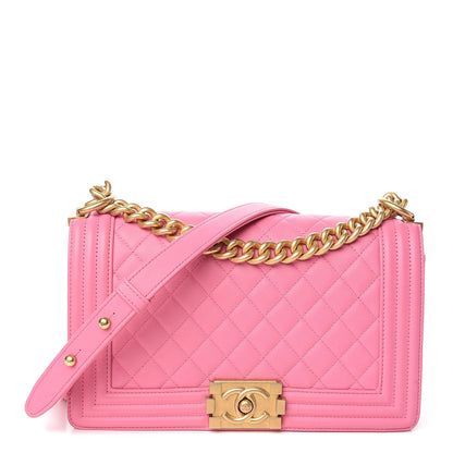 Chanel Lambskin Quilted Medium Boy Flap Pink 1 of 15