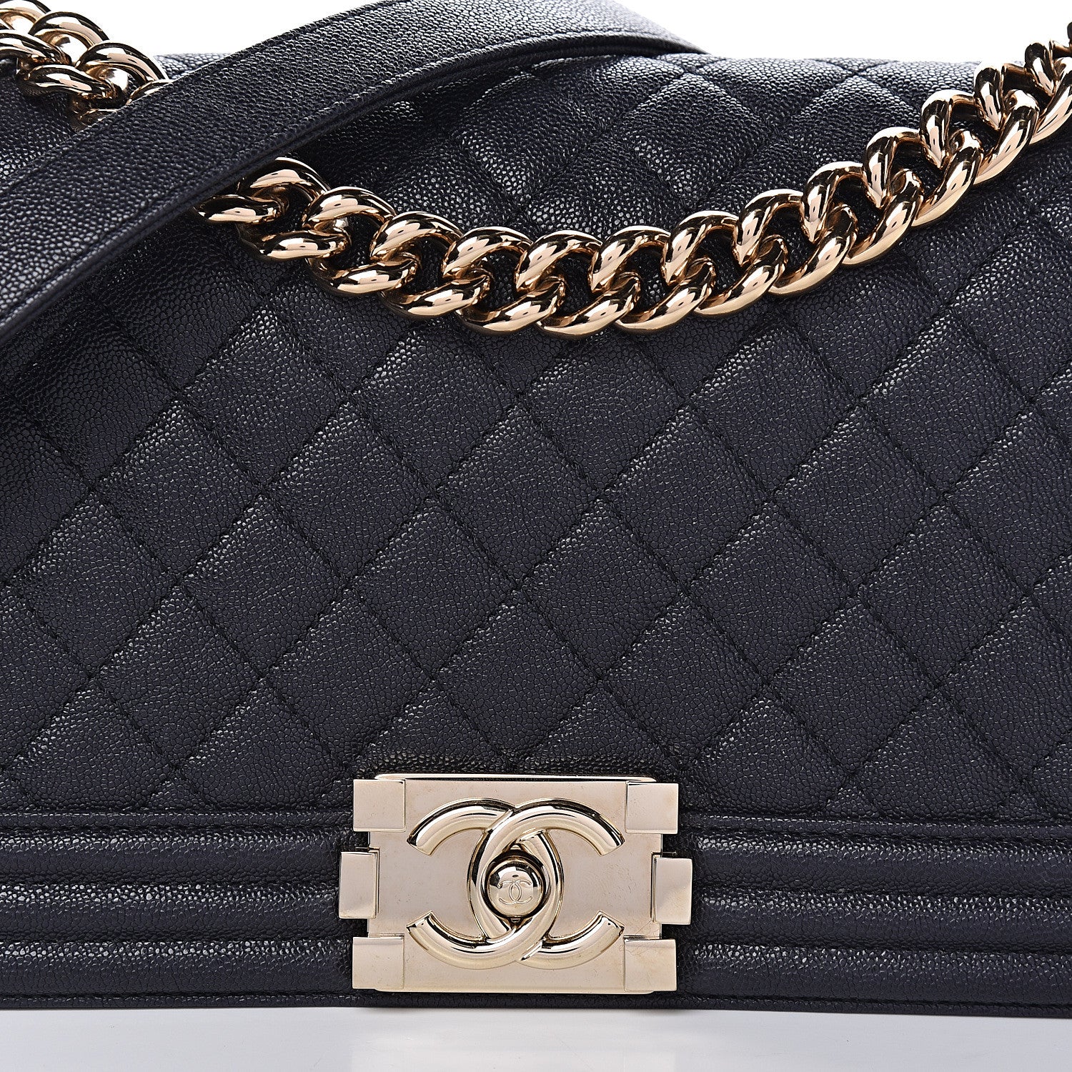Chanel Caviar Quilted Medium Boy Flap Navy 8 of 10